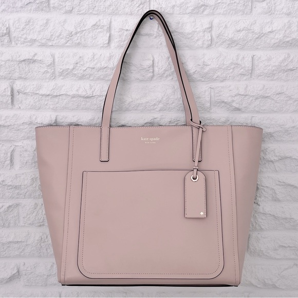 kate spade Handbags - NWOT Kate Spade Greyish Pink Blush Nude ‘Lalena’ Large Pocket Leather Tote Bag